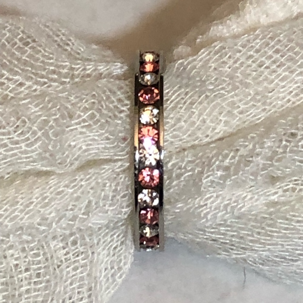 Pink and White Faux diamonds Ring - Picture 3 of 8